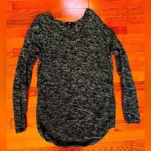 black and white knit sweater